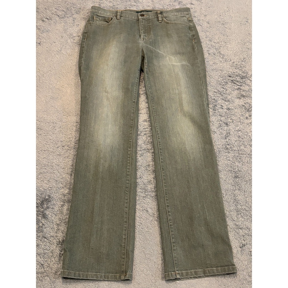 Lauren Ralph Lauren Jeans Womens 10 Green Denim LRL Faded Classic Straight